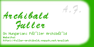 archibald fuller business card